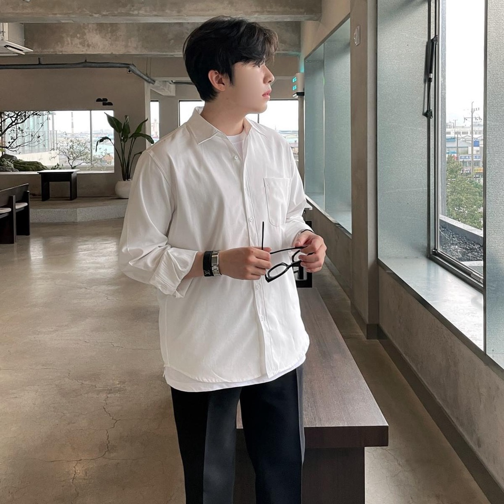 Áo Sơ Mi Nam Dài Tay Vải Lụa Oxford Kiểu Dáng Stripes Hàn Quốc Form Rộng Chất Đẹp Thời Trang 2STOREGLE Trẻ Trung