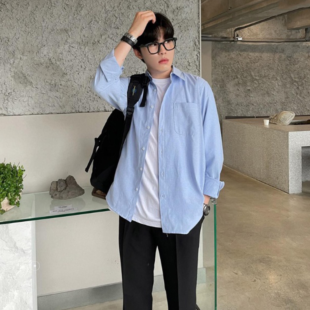 Áo Sơ Mi Nam Dài Tay Vải Lụa Oxford Kiểu Dáng Stripes Hàn Quốc Form Rộng Chất Đẹp Thời Trang 2STOREGLE Trẻ Trung