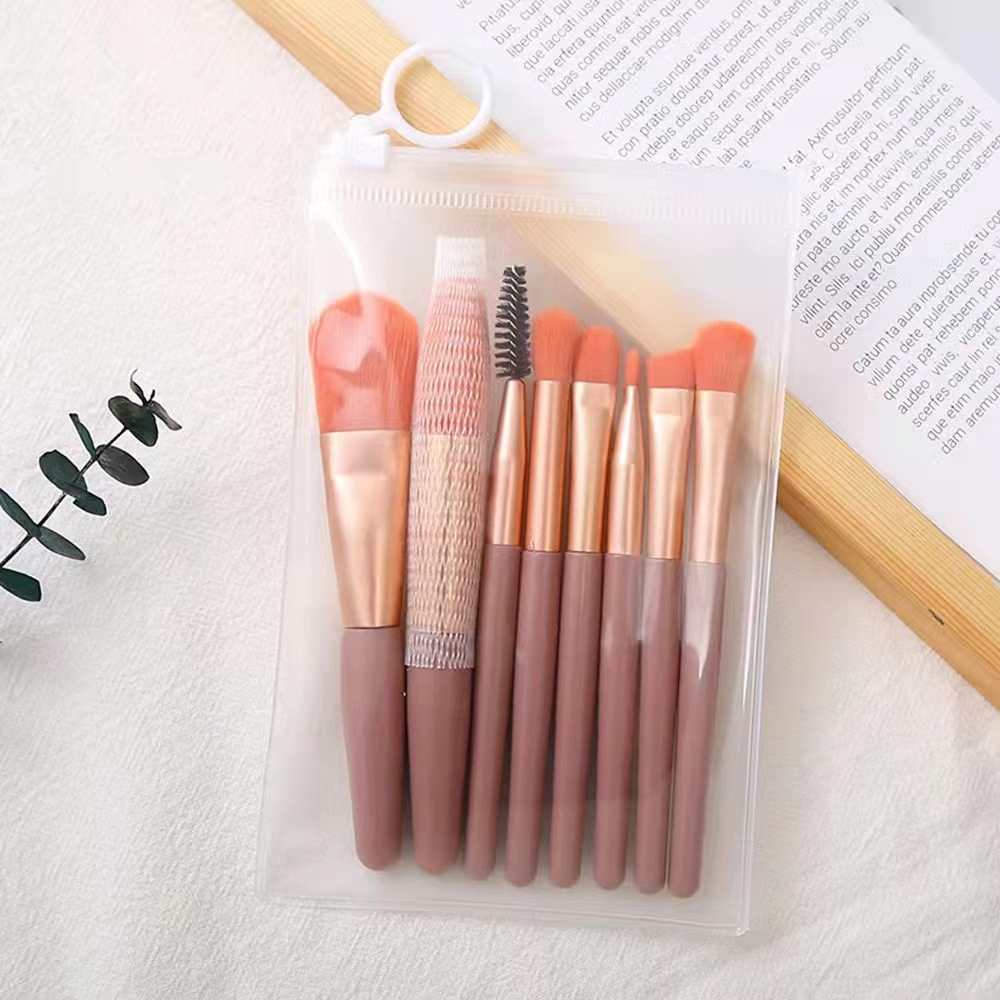 Set 8 Cọ Trang Điểm Phấn Mắt Phấn Nền Kem Che Khuyết Điểm Phấn Má Hồng Lông Mi Mềm Nhỏ Gọn Dành Cho Đi Du Lịchg