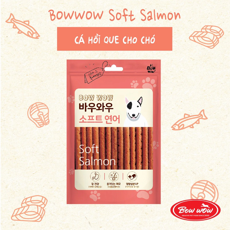 CÁ HỒI QUE - SNACK CHO CHÓ BOWBOW 150G