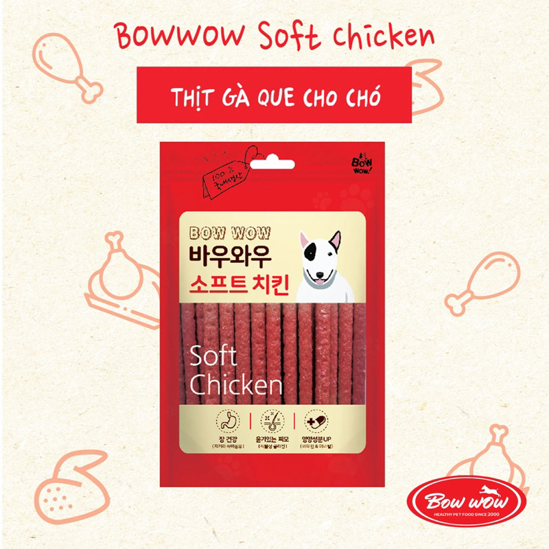 THỊT GÀ QUE - SNACK CHO CHÓ BOWBOW 150G
