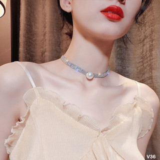 Vòng cổ Chocker đính đá cao cấp mã TH02. Hàng mới về