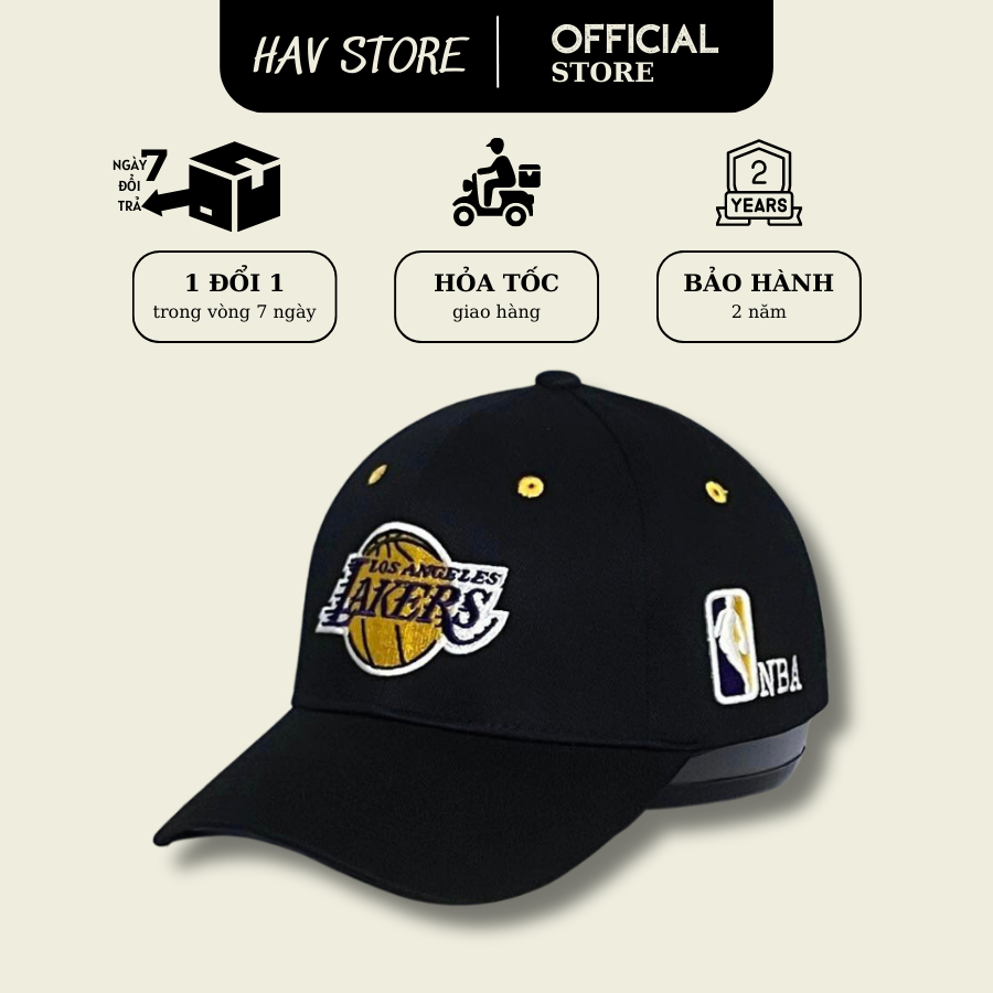 Mũ lưỡi trai Lakers bóng rổ, Mũ lưỡi trai xuất khẩu cực ôm đầu cá tính.