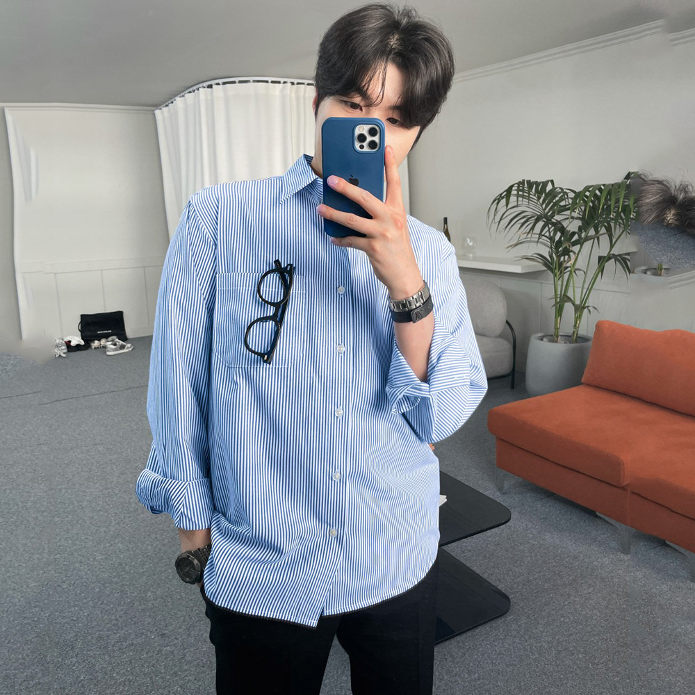 Áo Sơ Mi Nam Cao Cấp Vải Lụa Oxford Cổ Bẻ Phom Rộng Dài Tay 2STOREGLE Phong Cách Trẻ Trung Chất Mềm Mịn