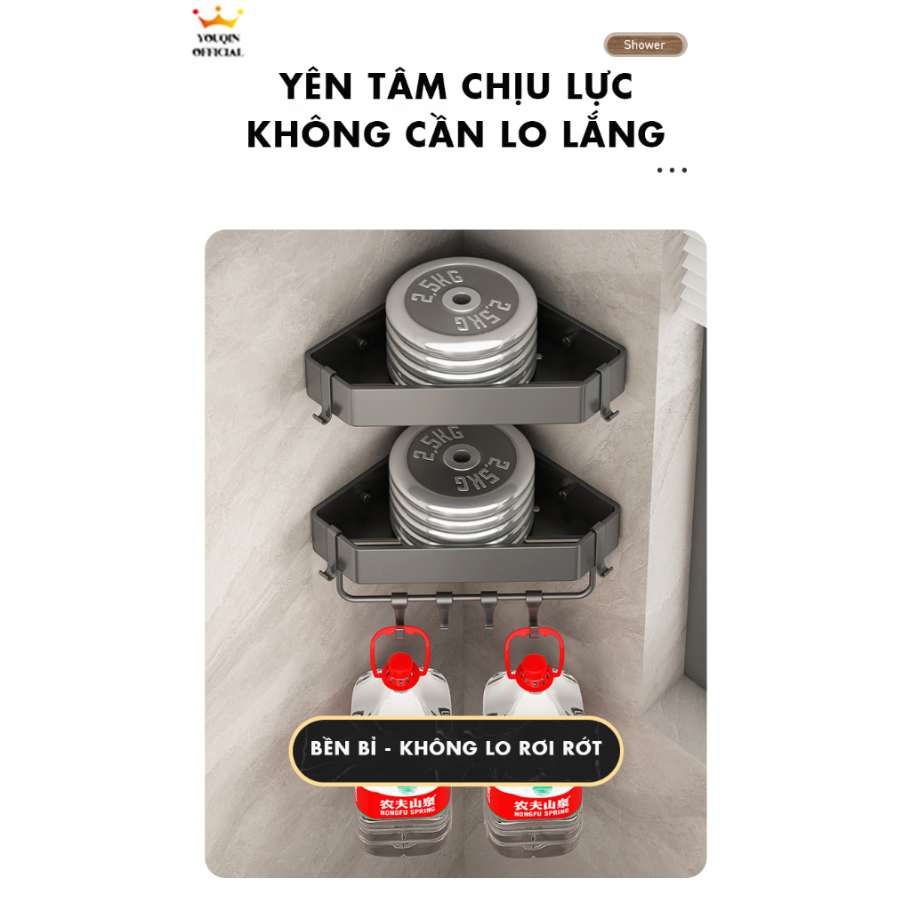 Kệ Treo Phòng Tắm Dán Tường Hiện Đại - YouQin Hợp Kim Nhôm Chống Gỉ, Dán Keo Siêu Chắc