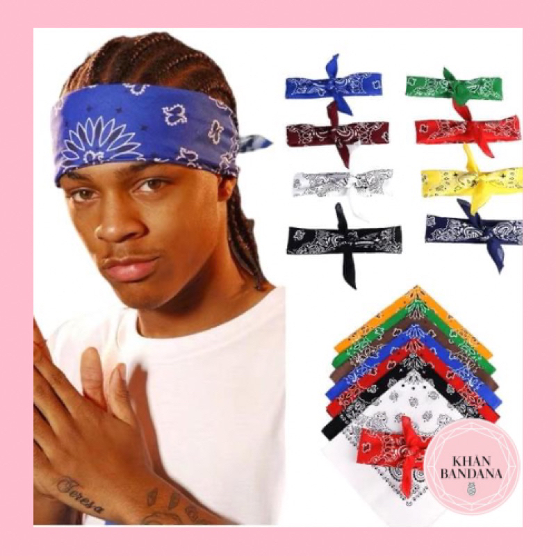 Khăn bandana phong cách đường phố hoạ tiết đối xứng