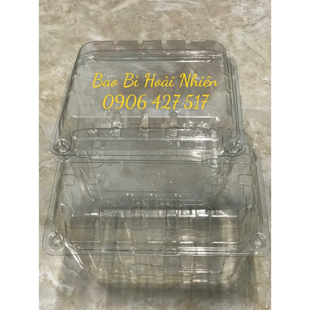 Combo 50 cái Hộp nhựa đựng trái cây, đựng cherry, đựng táo (size 0,5kg và 1kg)