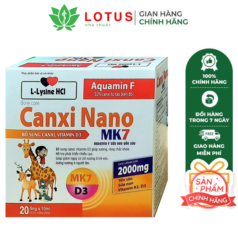 [CHÍNH HÃNG] Canxi Nano MK7 bổ sung canxi Vitamin D3 giúp xương chắc khỏe