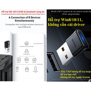 USB Bluetooth / thiết bị tạo bluetooth cho máy tính Baseus Wireless Adapter BA04
