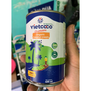 Nước cốt dừa Hữu cơ Vietcoco đóng lon dung tích 400 ml - Organic Coconut Cream