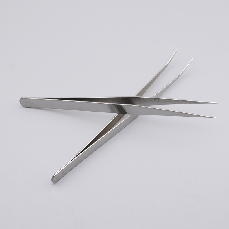 Set 2 nhíp bằng thép không gỉ gắp đá trang trí móng tay, nối mi giả