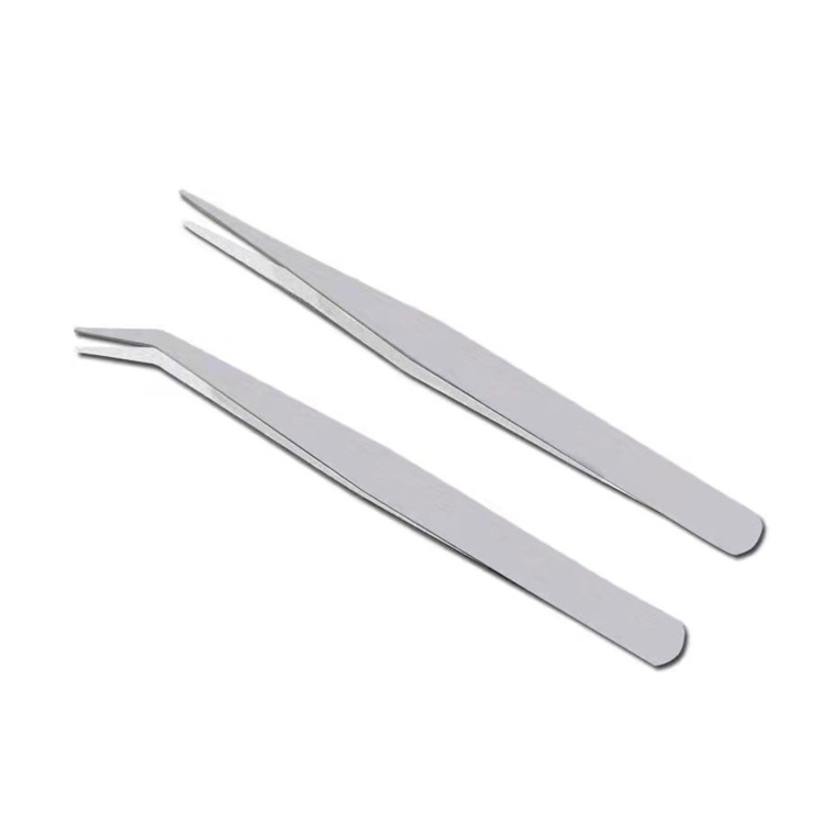 Set 2 nhíp bằng thép không gỉ gắp đá trang trí móng tay, nối mi giả