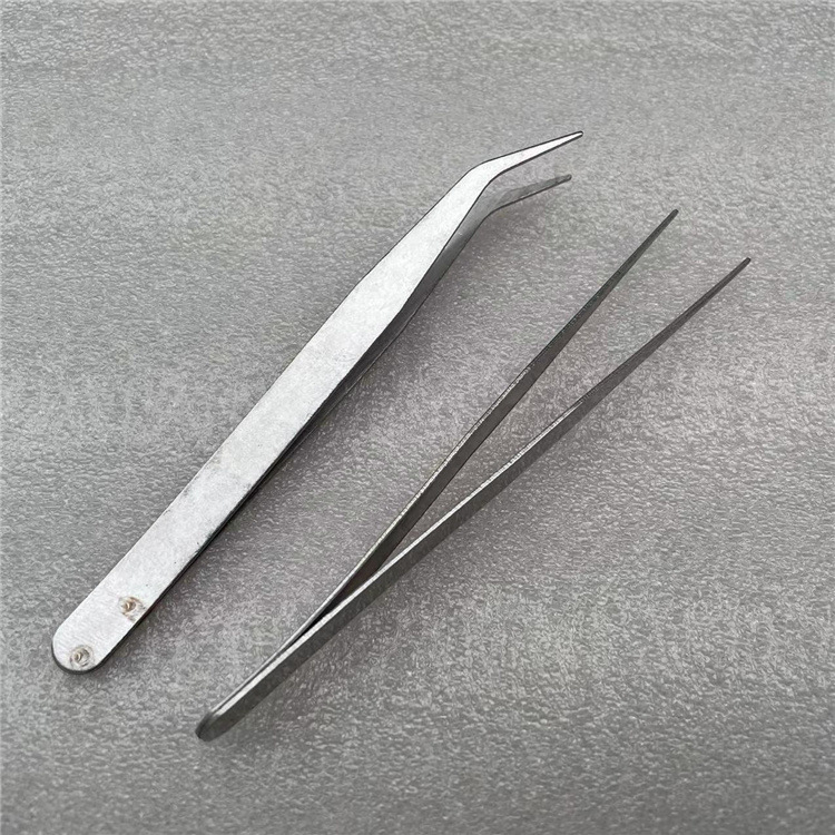 Set 2 nhíp bằng thép không gỉ gắp đá trang trí móng tay, nối mi giả