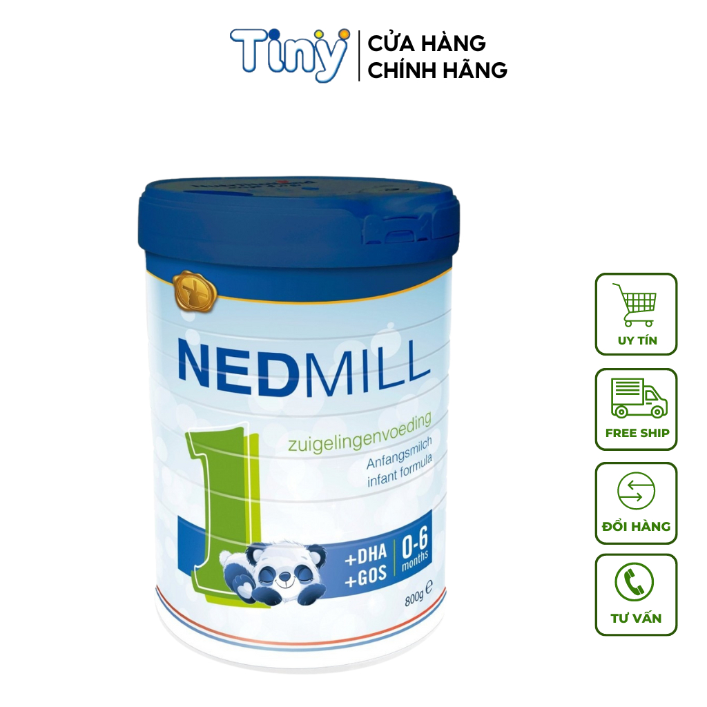 Sữa bột công thức dinh dưỡng sơ sinh Nedmill Stage 1 dành cho trẻ từ 0-6 tháng tuổi nhập khẩu Hà Lan hộp 800g