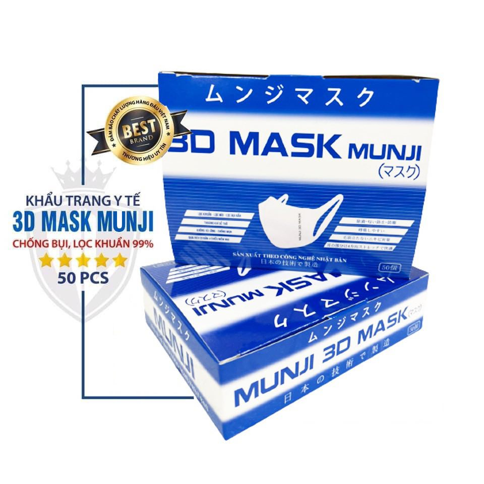 Free Ship - thùng 200 cái Khẩu Trang 3D MUNJI Mask