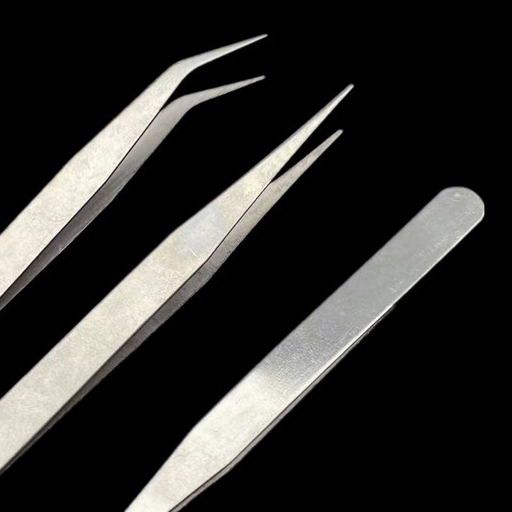 Set 2 nhíp bằng thép không gỉ gắp đá trang trí móng tay, nối mi giả