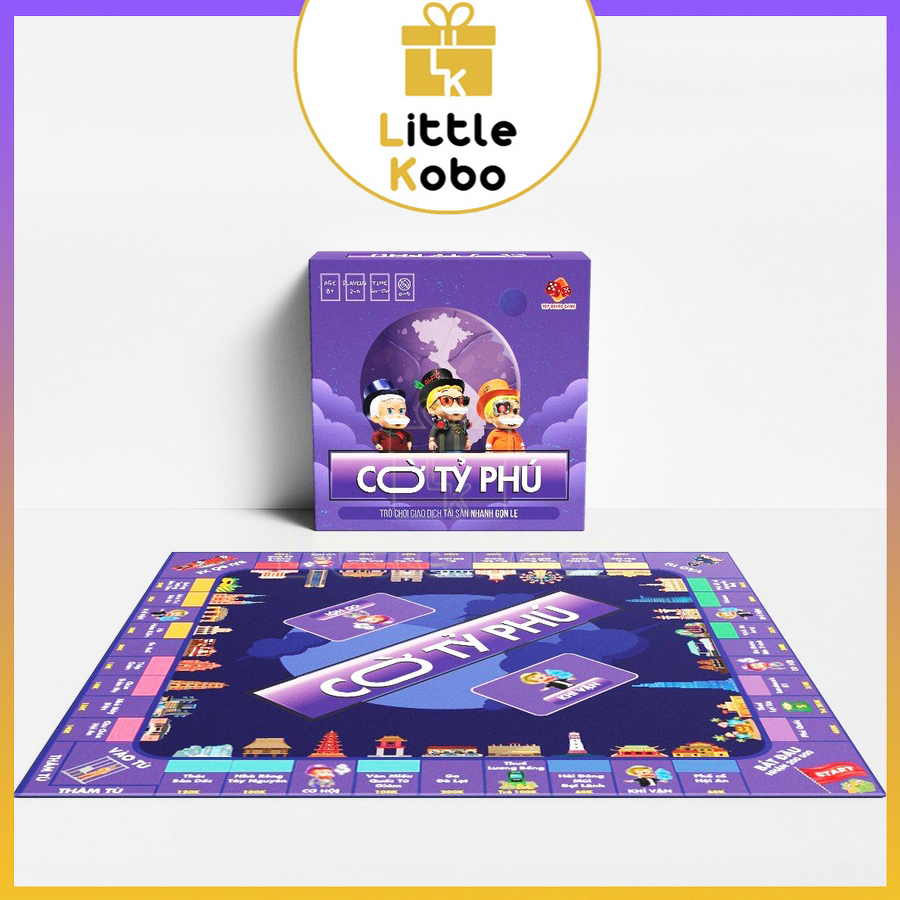 [Cao Cấp] Bộ Cờ Tỷ Phú Hộp Tím Monopoly Cờ Tỉ Phú Đồ Chơi Trí Tuệ Giải Trí Xả Stress Tập Làm Doanh Nhân Boardgame Trẻ Em
