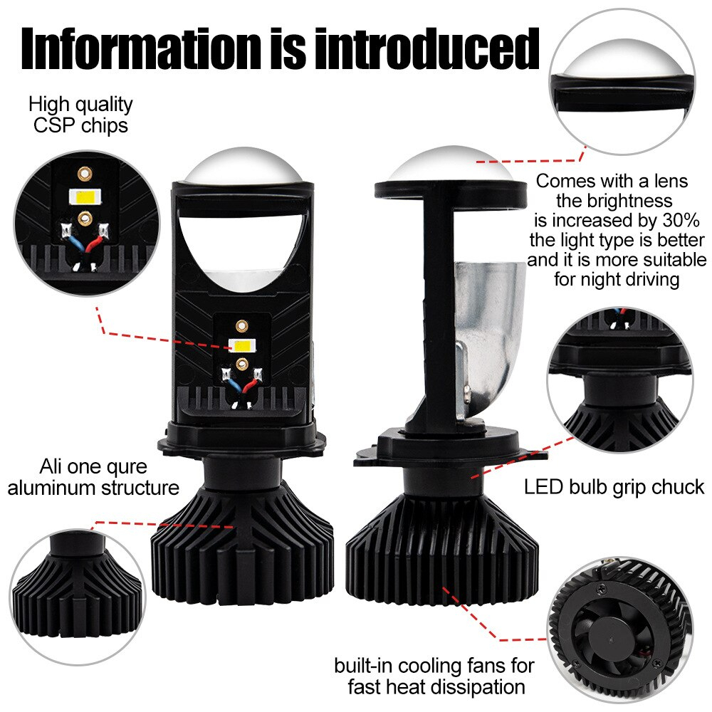 Đèn Pha LED Bi Cầu Mini T9 chân H4 bản v2 Công Suất 35w Lắp Ô tô, Xe Máy. giá 1 đèn