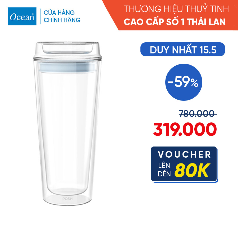Ly thủy tinh 2 lớp Ocean Groove Personal Tumbler 400ml