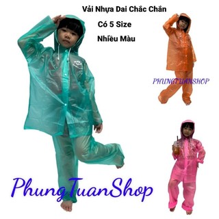 Bộ áo mưa cho bé từ 2 đến 7 tuổi