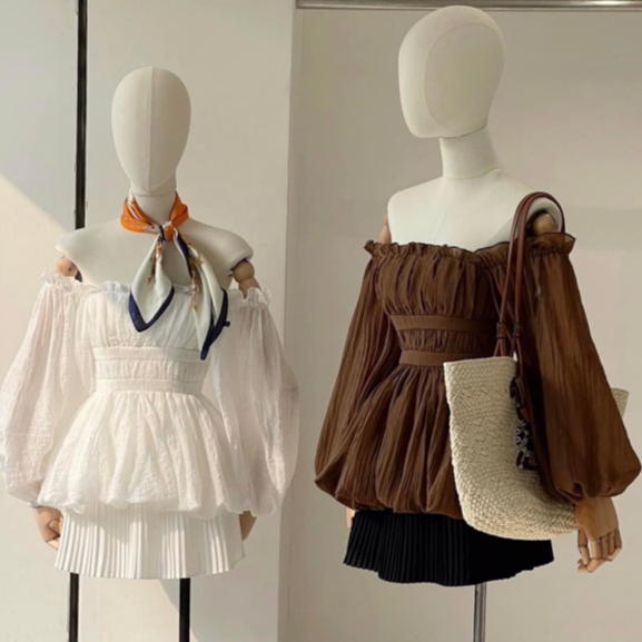 Áo Kiểu Tay Bồng Công Chúa,Áo Đầm Babydoll Hàng Thiết Kế Cao Cấp Chất Liệu Xốp Quảng Châu Thời Trang Nữ  MJP