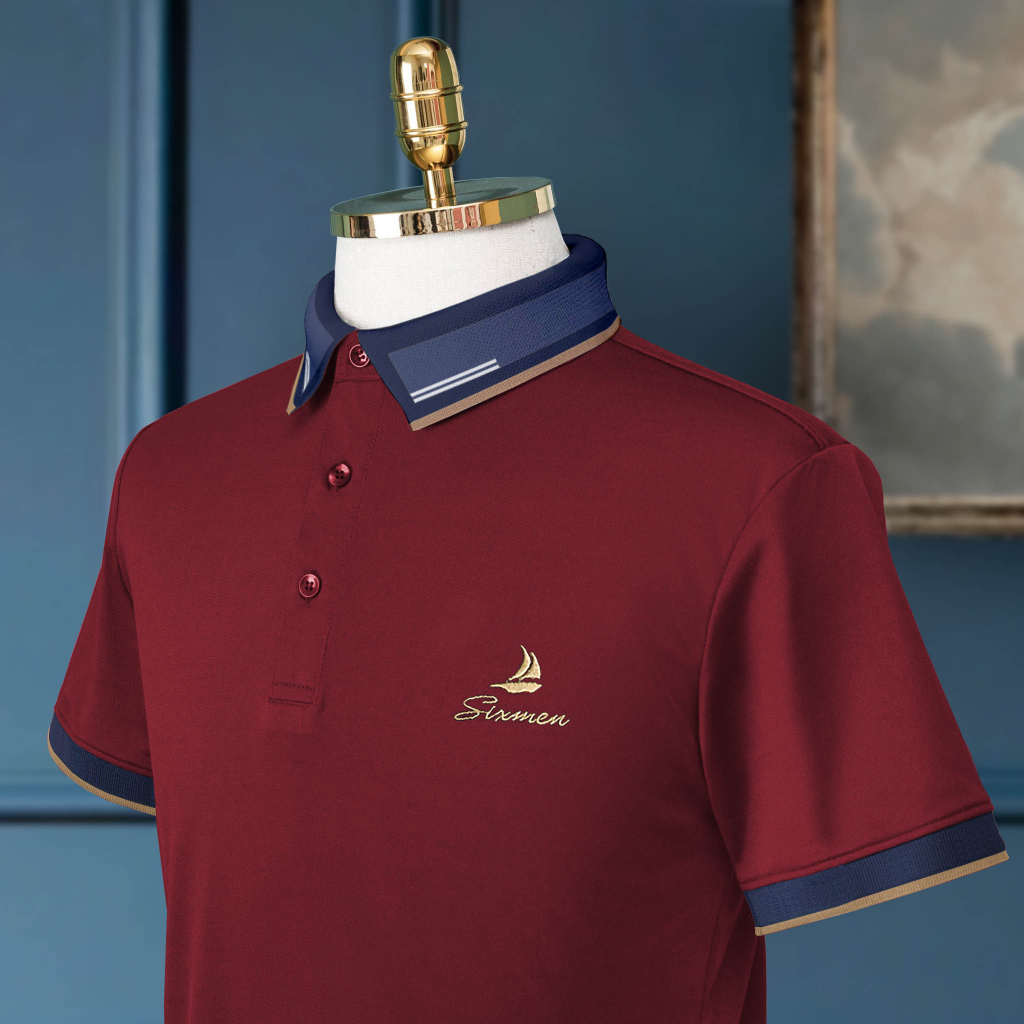 Áo thun Polo Cao Cấp Nam cổ bẻ SIXMEN - Thuận Buồm - Áo đỏ - Form regular, thoáng mát, sang trọng