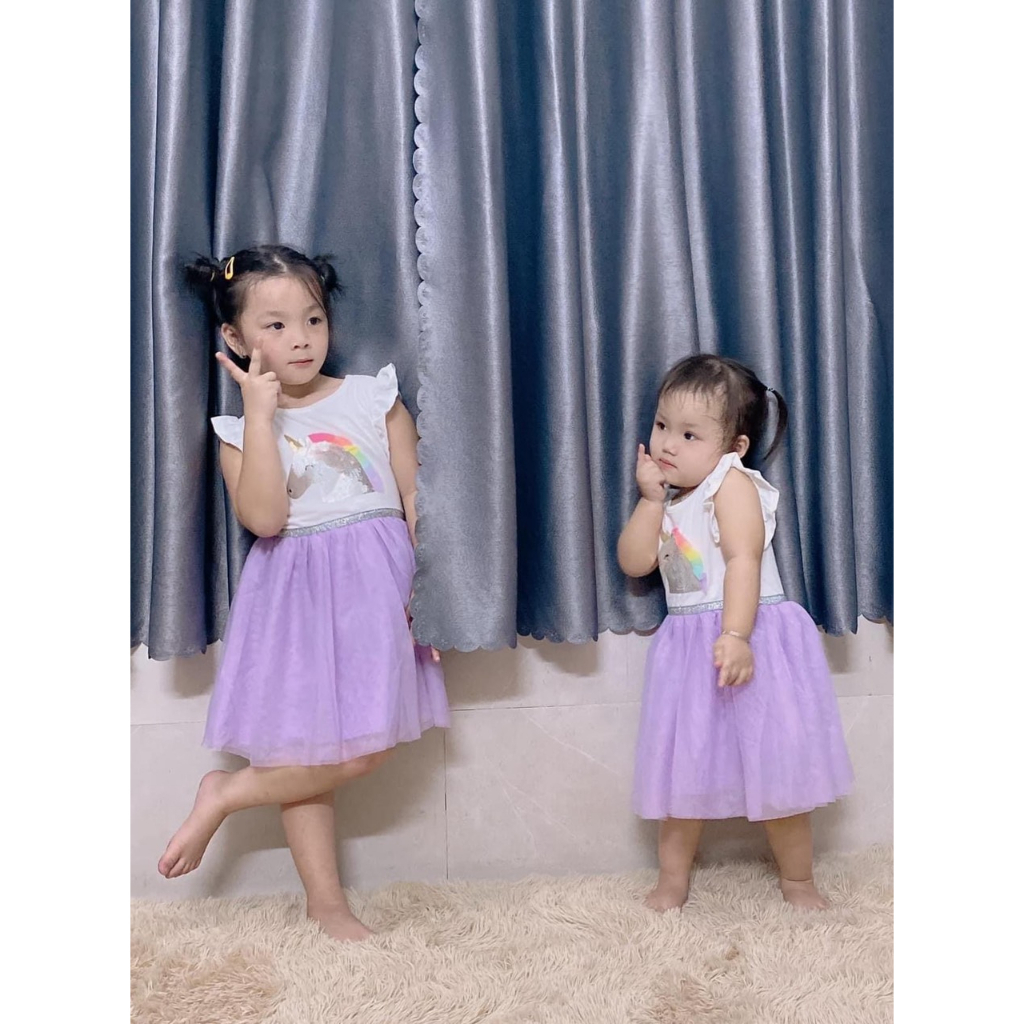 Váy Ngựa Pony cánh tiên phối voan đính kim sa lấp lánh cho bé gái hãng Cat&Jack xuất xịn Size 2-5 tuổi