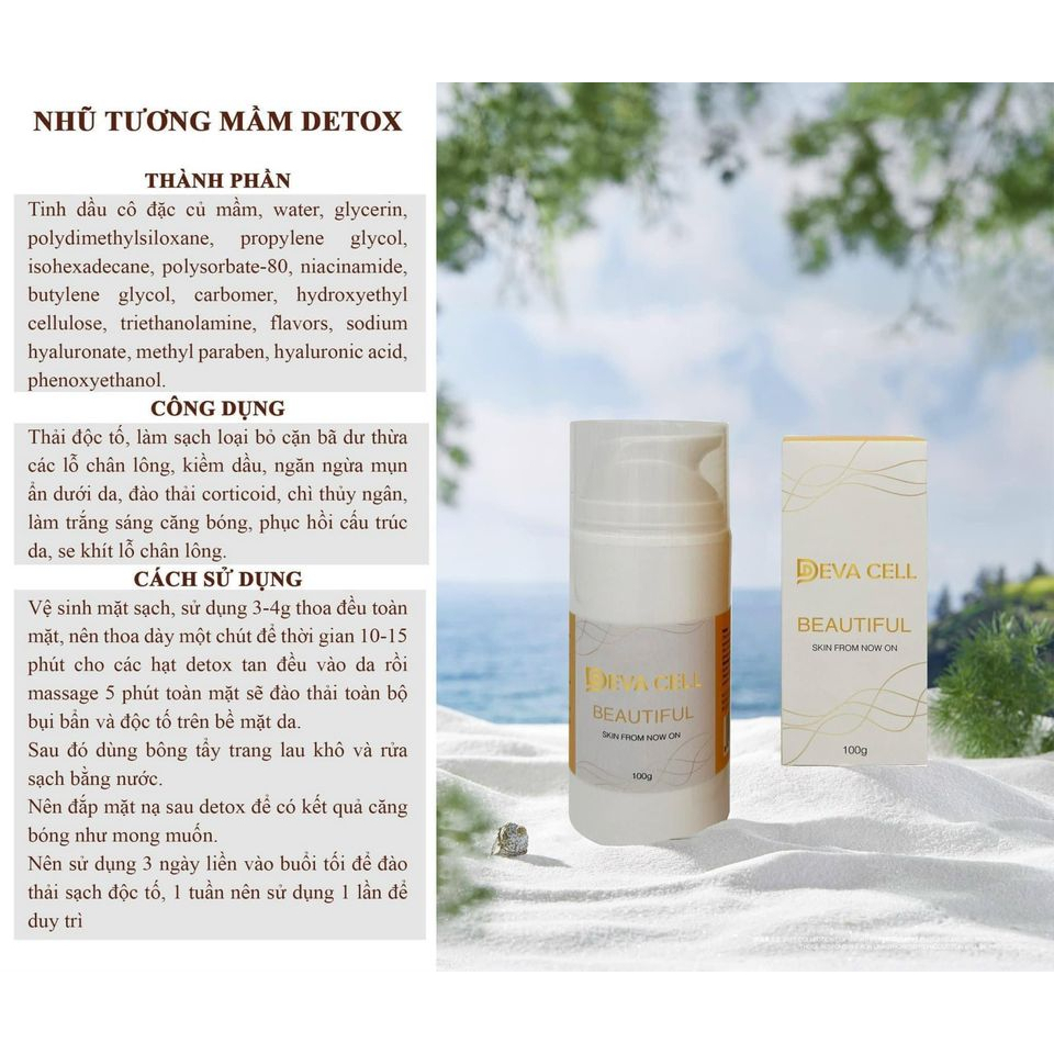 Nhũ Tương Mầm Detox, Se Khít Lỗ Chân Lông, Thải Độc, Phục Hồi Cấu Trúc Da - DevaCell Chính Hãng