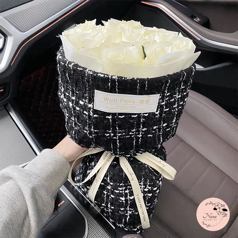 Vải dạ tweet kẻ sọc kẻ caro, Khổ to 1m5*45cm, Làm bó hoa tươi - hoa sáp - hoa bánh, Hot trend 2023