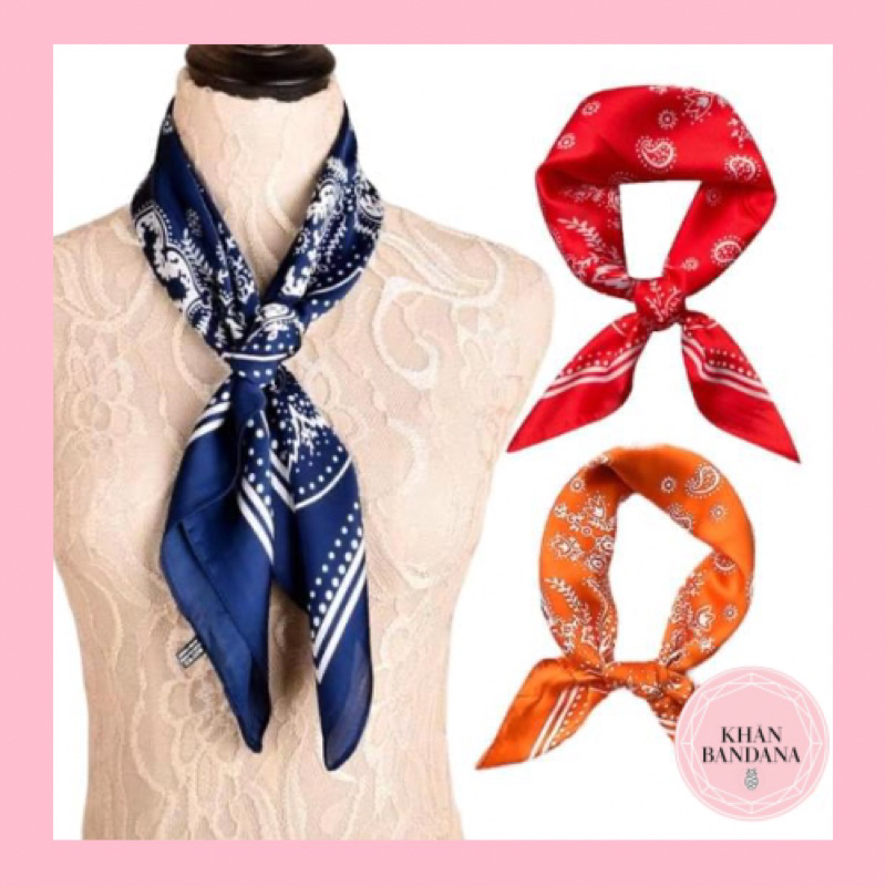 Khăn bandana in hoa văn size 70x70cm in hình hoa văn đố xứng