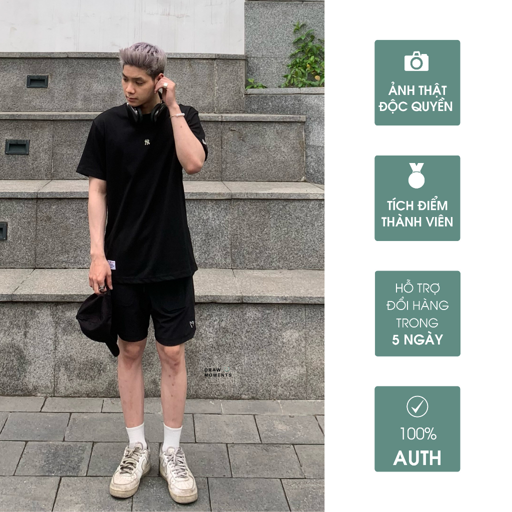 Quần Short Đùi Nam Nữ Mark Gonzales Cực Trendy Màu Đen Họa Tiết Thêu Chính Hãng