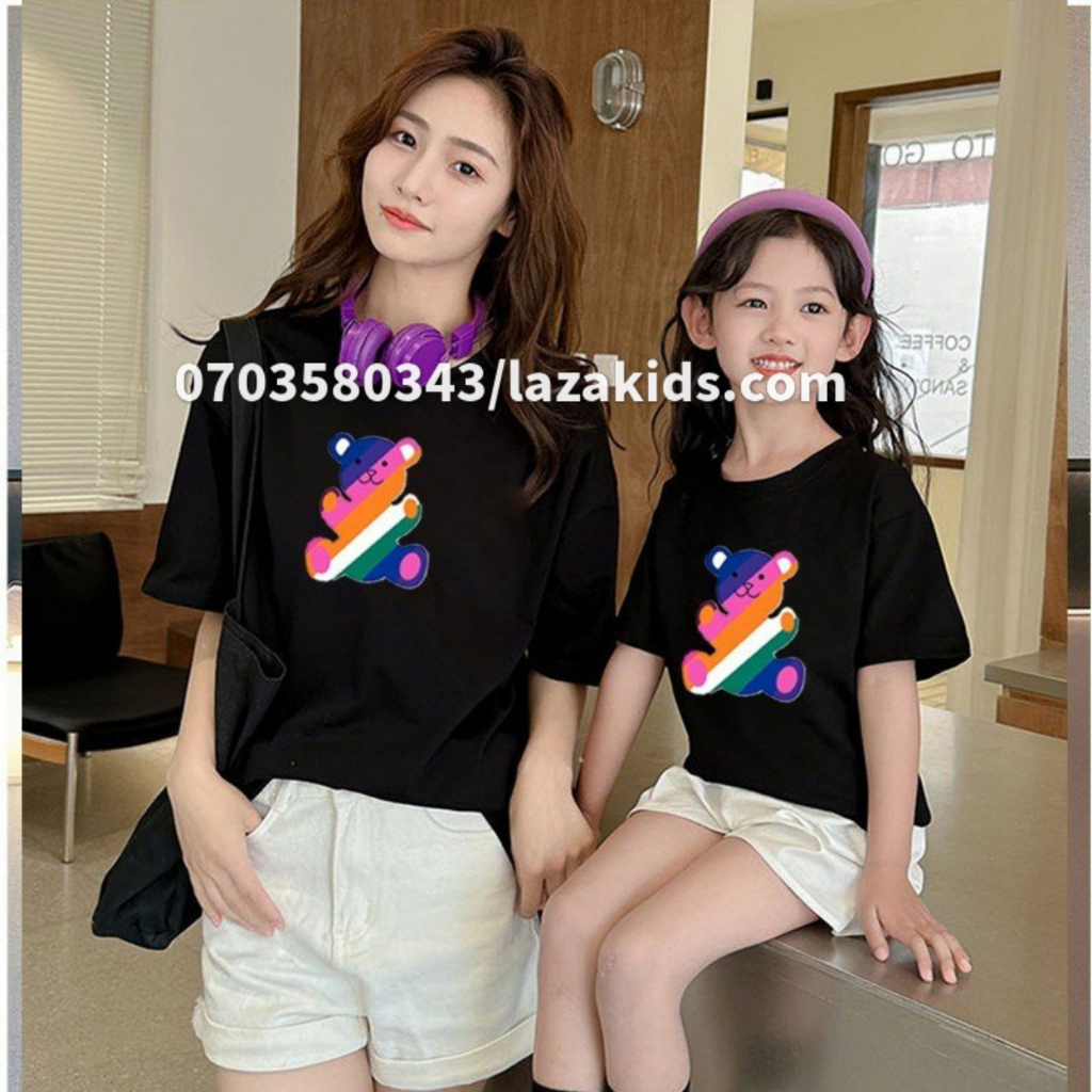 Áo thun đôi mẹ và con gái 20kg-55kg-Áo phông gia đình đẹp thun 100% KIDS GENZ