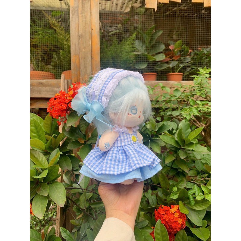 Tủ đồ Nhà Của Mèo Béo. Outfit for doll 20cm. xanh nhẹ nhàng quần áo doll.