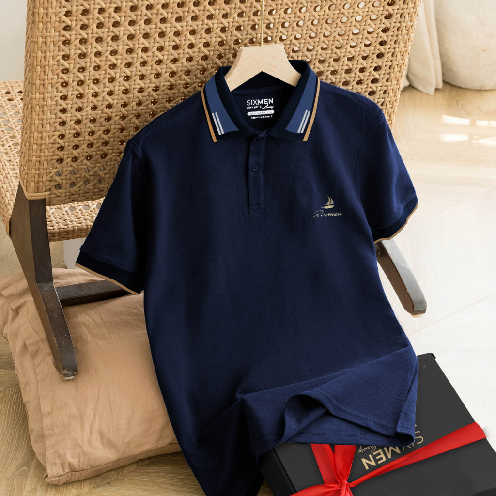 Áo Polo nam cổ bẻ thêu FAVOR  SIXMEN vải cá sấu cotton CVC thoáng mát, nam tính, thanh lịch