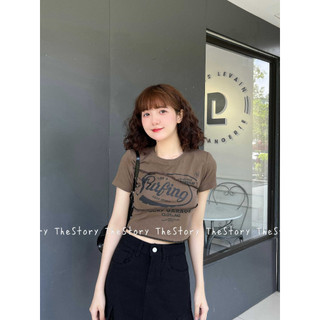 Áo thun croptop tay ngắn có chữ A3039