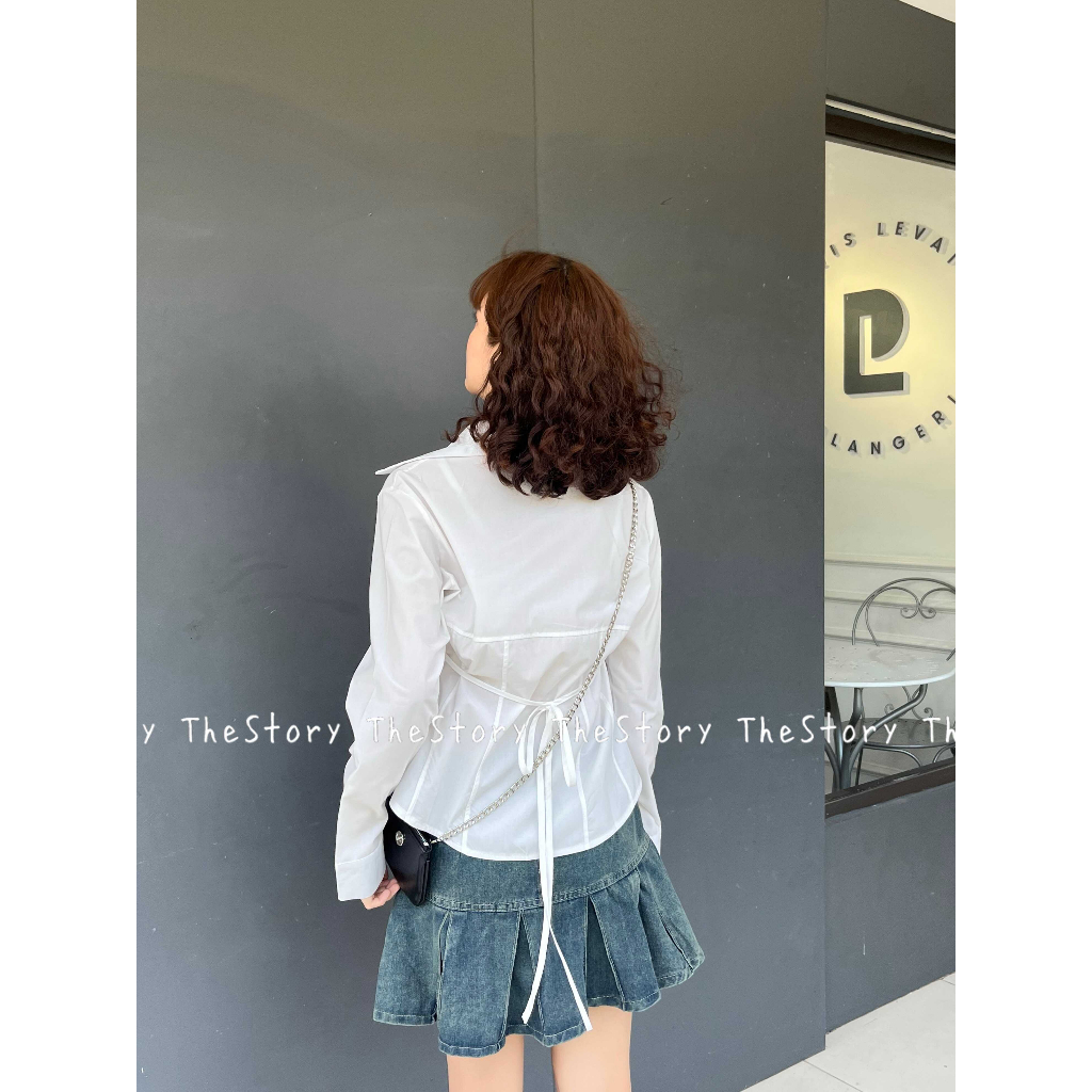 Áo sơ mi tay dài dáng hơi ôm khoá zip  A3103