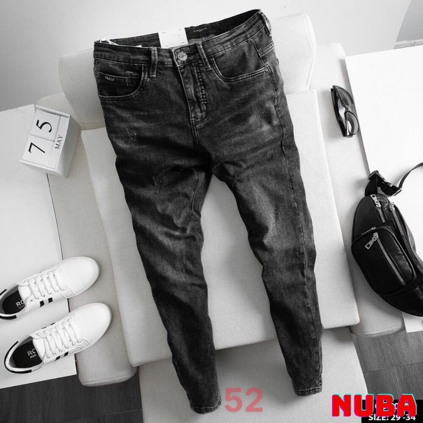 Quần jean nam cao cấp Nuba52 quần bò dáng skinny ống côn co dãn nhẹ