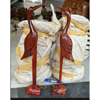 Cặp hạc thờ bằng gỗ xoan đào cao 60 cm
