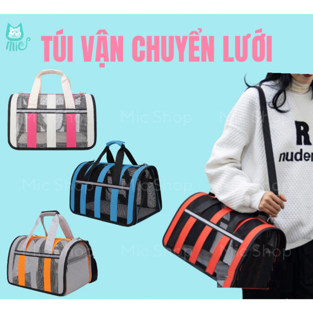Túi vận chuyển lưới cho thú cưng, thoáng mát mùa hè
