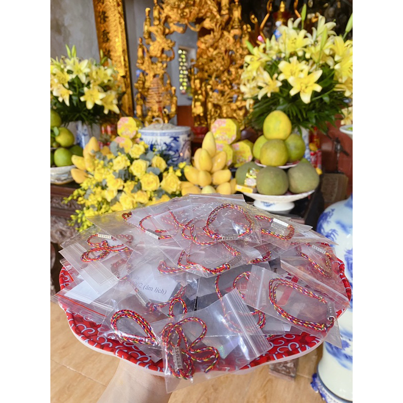 vòng ngũ sắc mix charm khắc chú