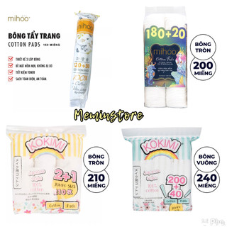 Bông Tẩy Trang Mihoo Kokimi 210 150 200 222 miếng MỀM MẠI 100% COTTON