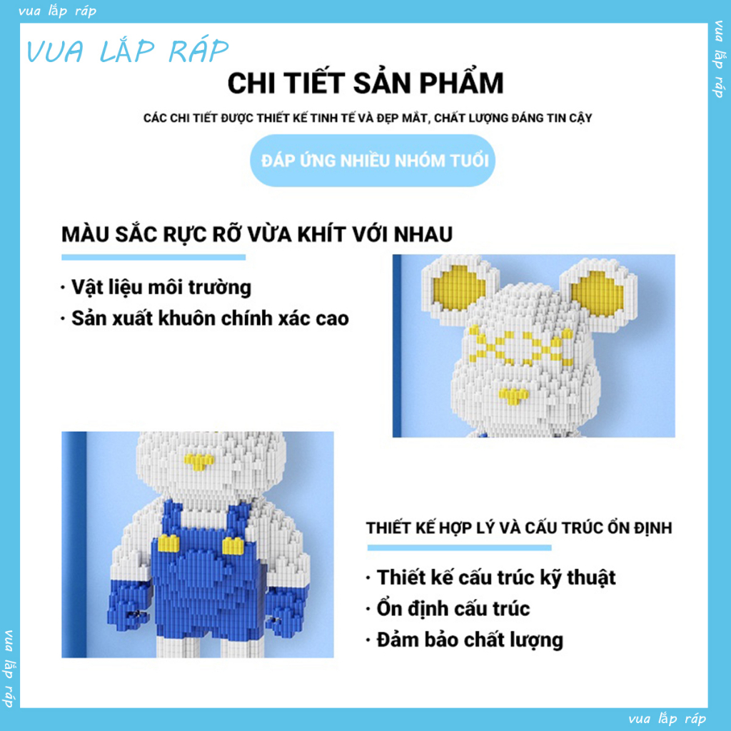 Lego thỏ thần tài cao 38cm dễ thương, lắp ráp mô hình, đồ chơi trí tuệ