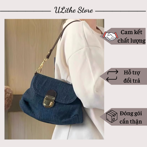 Túi xách nữ đeo chéo mini chất jeans độc lạ cá tính phong cách retro vintage hàn quốc dùng đi chơi