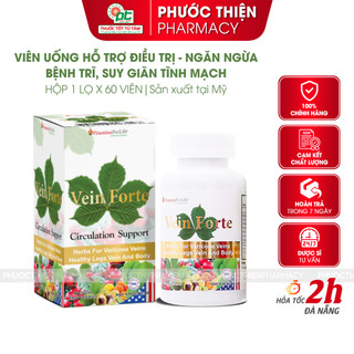 Viên uống Hỗ Trợ Suy Giãn Tĩnh Mạch, Phòng Ngừa bệnh Trĩ Vein Forte 60 Viên - Veinforte