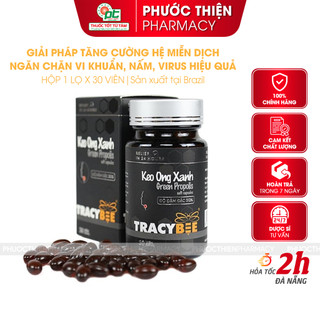 Viên keo ong xanh Brazil TracyBee - propolis tăng đề kháng, miễn dịch, ngăn ngừa vết loét, làm lành vết thương