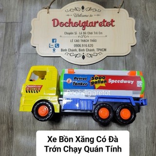 Đồ chơi xe bồn xăng có đà trớn chạy quán tính 37cm cho bé, nhựa cao cấp
