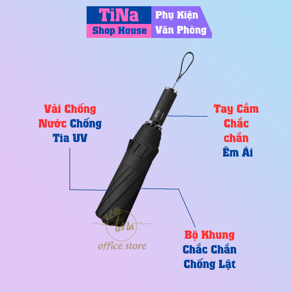 Ô Gấp Gọn Đi Mưa, Che Nắng Chống Tia UV  - Dù Tự Động Luxury Nhỏ Gọn, Tiện Lợi - Ô Dù Tự Động Gấp Gọn