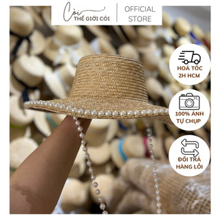 Nón cói cứng vành viền ngọc