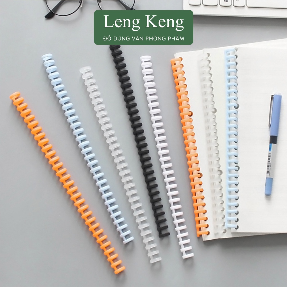 Thanh còng nhựa cao cấp Leng Keng và bìa đục lỗ sổ planner (bán rời)