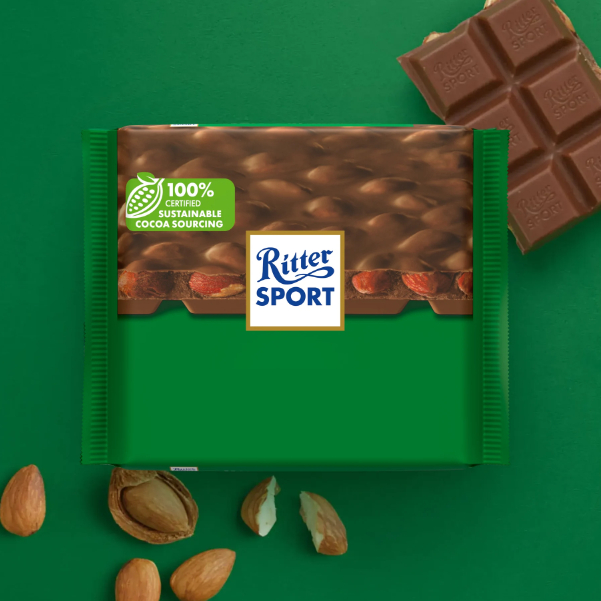 Combo 02 Socola ALMOND MILK nhập khẩu nước Đức, Ritter Sport, 2x100g
